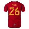 Officiële Voetbalshirt Spanje PEDRI 26 Thuis WK 2022 - Heren